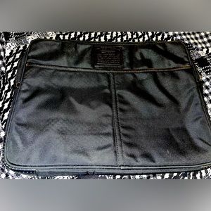 COACH Black Nylon Slim Padded Laptop Zip Case
